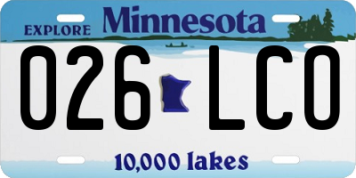 MN license plate 026LCO