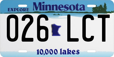 MN license plate 026LCT