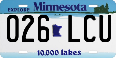 MN license plate 026LCU