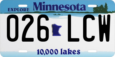 MN license plate 026LCW