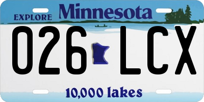 MN license plate 026LCX