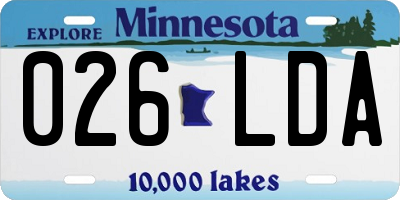 MN license plate 026LDA