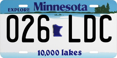 MN license plate 026LDC
