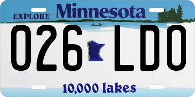 MN license plate 026LDO