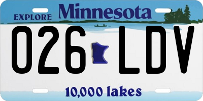 MN license plate 026LDV