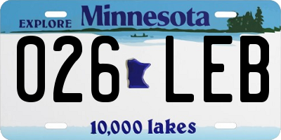 MN license plate 026LEB