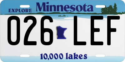 MN license plate 026LEF