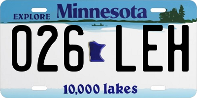 MN license plate 026LEH