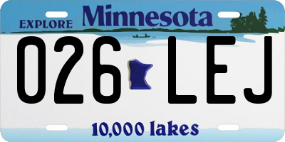 MN license plate 026LEJ
