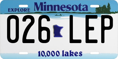 MN license plate 026LEP