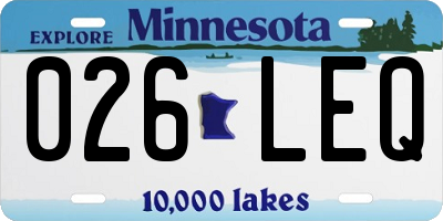MN license plate 026LEQ