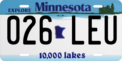 MN license plate 026LEU