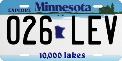 MN license plate 026LEV