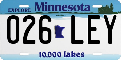 MN license plate 026LEY