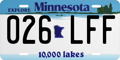 MN license plate 026LFF