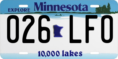 MN license plate 026LFO