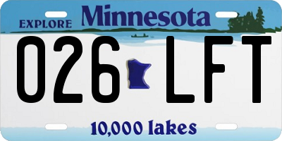 MN license plate 026LFT