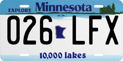 MN license plate 026LFX