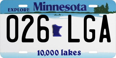 MN license plate 026LGA