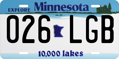 MN license plate 026LGB