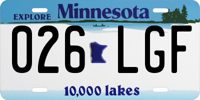 MN license plate 026LGF
