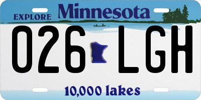 MN license plate 026LGH
