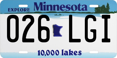 MN license plate 026LGI