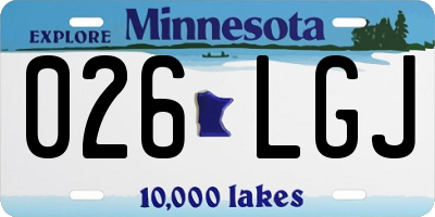 MN license plate 026LGJ