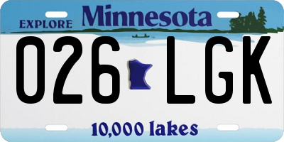 MN license plate 026LGK