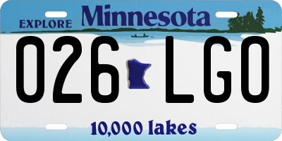 MN license plate 026LGO