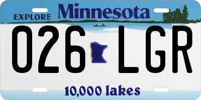 MN license plate 026LGR