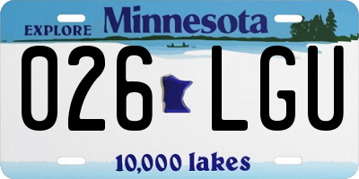 MN license plate 026LGU