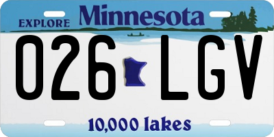MN license plate 026LGV