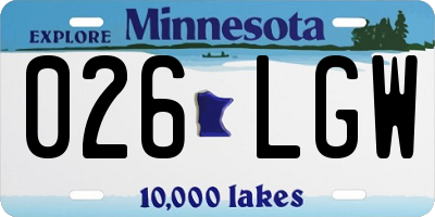 MN license plate 026LGW