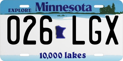 MN license plate 026LGX