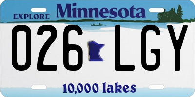 MN license plate 026LGY