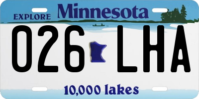 MN license plate 026LHA