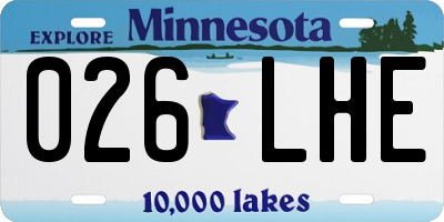 MN license plate 026LHE