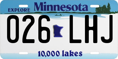 MN license plate 026LHJ