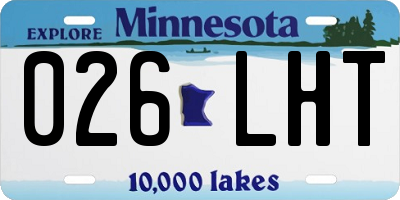 MN license plate 026LHT