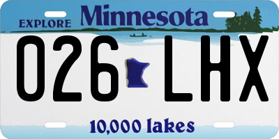 MN license plate 026LHX