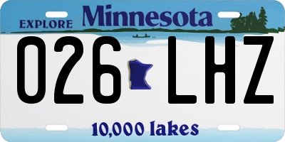 MN license plate 026LHZ