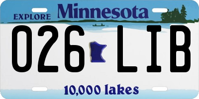MN license plate 026LIB