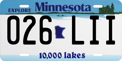 MN license plate 026LII