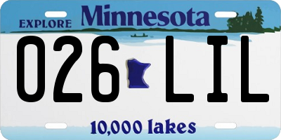 MN license plate 026LIL