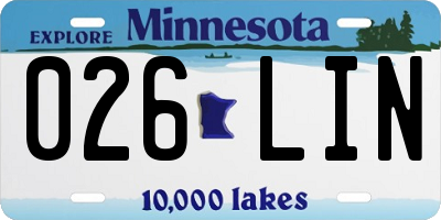MN license plate 026LIN
