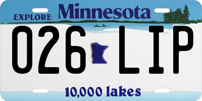 MN license plate 026LIP