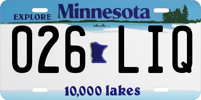 MN license plate 026LIQ