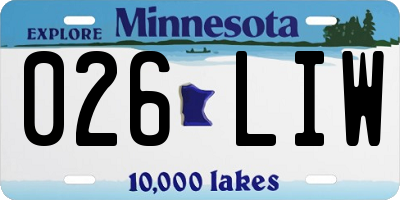 MN license plate 026LIW