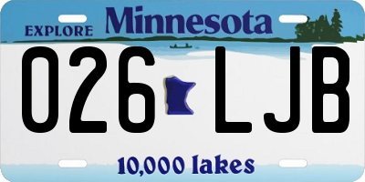 MN license plate 026LJB